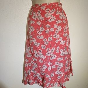 Silk floral skirt